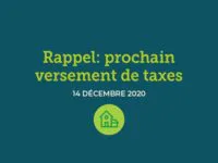 Rappel : versement de taxes