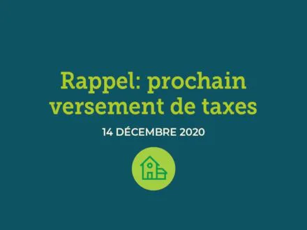 Rappel : versement de taxes