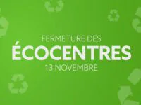 Fermeture des écocentres pour la période hivernale