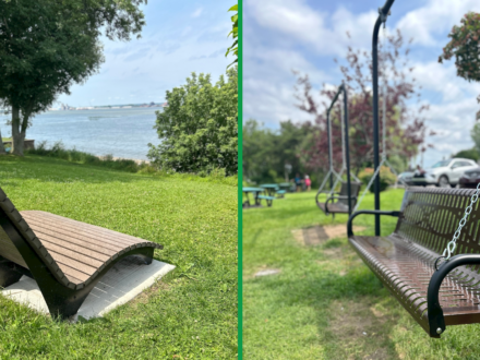 Nouveau mobilier urbain à la halte routière de Sainte-Angèle