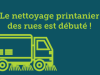 Entretien et balayage des rues en cours