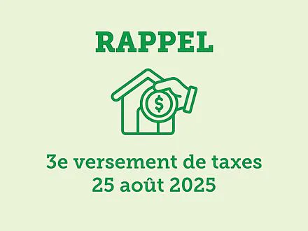 3e versement de taxes - 25 août 2025