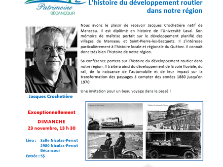 Conférence | Patrimoine Bécancour